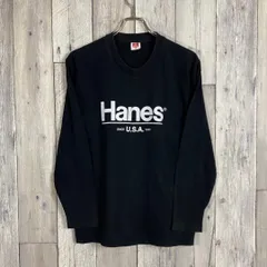 希少 90s〜 Hanes 古着 ヴィンテージ 無地 ロンT M 黒 ブラック 古着 90年代 ヘインズ Hanes Her Way 無地Tシャツ USA製 メンズL