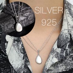 シルバー ネックレス レディース 新品未使用  匿名配送  アクセサリー おしゃれ 人気 おすすめ かっこいい カジュアル シェル 貝 シルバーネックレスレディース SV925 チェーン ネックレスレディース アクセサリー ペンダント 2連 調節