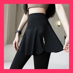【スタッフおすすめ！】[Ｗｚｈｉｍｉｎｇ] レディース ヨガパンツ スカート付き レギンス スコート 9分丈 スパッツ 一体型 部屋着 ジム ヨガウェア フィットネス スポーツ テニス トレーニング ハイウエスト ストレッチ 美脚 通気 速