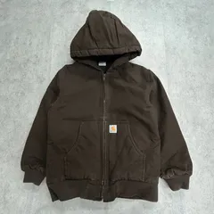 USA製Carhartt アクティブジャケットダークブラウン 裏ボアフェード希少