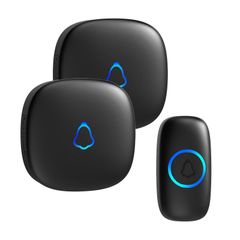 SECRUI ワイヤレスチャイム 玄関チャイム インターホン ワイヤレス 工事不要 電池式 防水ドアベル 呼び鈴 受信機 2個 7色提示led 58曲 5段階音量調節 300M無線範囲(ブラック 1T2)