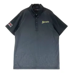サイズ：LL SRIXON スリクソン by DESCENTE 半袖ポロシャツ グラデーション 総柄 ブラック系 [240101357148]# ゴルフウェア メンズ ストスト
