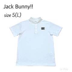 Jack Bunny!! ジャックバニー 半袖ポロシャツ Lサイズ ホワイト ゴルフウェア メンズ 中古