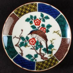 《１５％OFF》九谷焼特選銘品豆皿（古九谷色絵花鳥図）２枚組　●0400088U×2  品番MC-10  NKPS