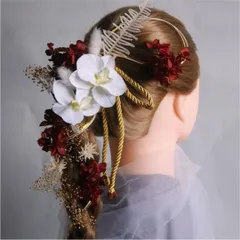 胡蝶蘭*豪華set ドライフラワー*髪飾り*前撮り*成人式*結婚式*卒業式*和装