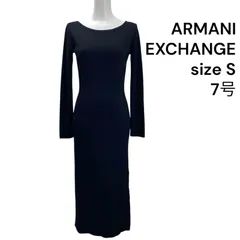 ◆アルマーニ エクスチェンジ ARMANI ワンピース 長袖 マキシ丈 ブラック S、7号 レディース S5T534のサムネイル