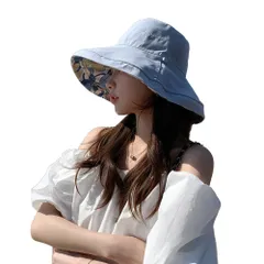 【在庫処分】遮光 かわいい UPF 紐付き 旅行 自転車 uv 散歩 ウォーキング つば広 折りたたみ おしゃれ 無地＆花柄 日よけ防止 リバーシブル UVカット プレゼントG0079 春夏 レディース 帽子 [Karsaer]