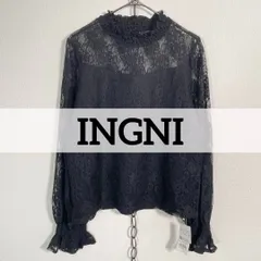 新品 未使用タグ付き INGNI イング シースルー レースブラウス キャンディー袖 Mサイズ ブラック