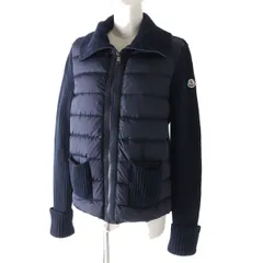 美品◎正規品 MONCLER モンクレール MAGLIONE TRICOT CARDIGAN レディース カシミヤ30％ ニット×ダウン カーディガン ネイビー Mのサムネイル