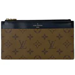 ルイ・ヴィトン Louis Vuitton スリム パース 札入れ カード入れ カードケース 長財布 モノグラムリバース ブラウン M80390 レディース 【中古】