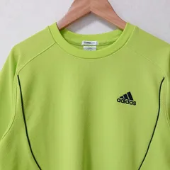 (^w^)b adidas アディダス メッシュ Tシャツ ライムグリーン トレーニング ウェア 半袖 トップス 丸首 ロゴ刺繍 運動 スポーツ サッカー フットサル テニス climalite シンプル カジュアル ライトグリーン メンズ サイズM