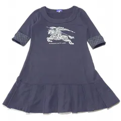 バーバリー ブルーレーベル ノバチェック ホースロゴ ワンピース ネイビー 38サイズ Burberry