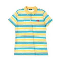 XL THE NORTH FACE(ザノースフェイス) 黄色 青 ストライプ 半袖 ポロTシャツ Tシャツ