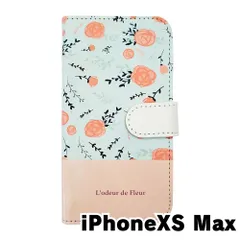 【新品未使用】iPhone XS Max アイフォンテンエスマックス スマホケース 手帳型 (色：ホワイト×柄：レトロローズ) バラ 薔薇 花柄 フラワー おしゃれ かわいい flip2-iphonexsmax-wh-20126