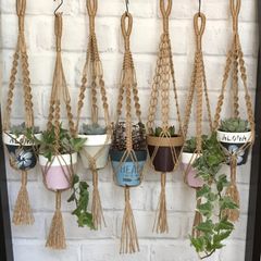 ab マクラメ編みプラントハンガー2本セット - メルカリ