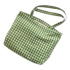 ☆ グリーン ☆ ミニバッグ トートバッグ kbag29 トートバッグ レディース 小さめ ミニトートバッグ トートバック ミニトート ギンガムチェック コットン 綿 おしゃれ 大人 かわいい シンプル 可愛い ランチトート 手提げバッグ 手提げカバン