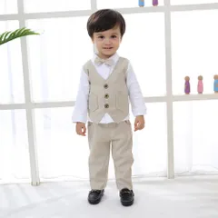 ☆ ベージュ ☆ 110cm ☆ フォーマルスーツ キッズ lyst11106 男の子 スーツ セットアップ フォーマルスーツ キッズ ベビー ジャケット フォーマル 七五三 卒園式 入園式 結婚式 おしゃれ かわいい 可愛い 子供服 子ども服 ベビー服