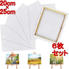 キャンバス 20*25cm 6枚/セット キャンバスボード 綿 中目 木製フレーム 水彩画・油絵画・絵画 おすすめ