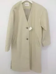 ■ E hyphen world gallery PEACE ノーカラー コート サイズF ベージュ レディース P  【1301170004317】