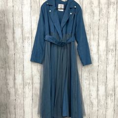 【 jouetie 】ジュエティ チュールドッキングライダースワンピース ブルー Mサイズ