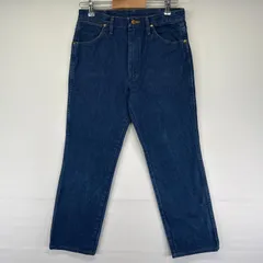 古着 ラングラー Wrangler デニムパンツ ストレート 5ポケット ジップ ジーンズ ジーパン 長ズボン 色落ち w30 L34  ブルー メンズ