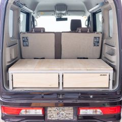 TABIKI【エブリィワゴン専用】一体型／組立不要 収納ボックス 軽量 スズキエブリイ対応 引き出し付き　ロック付き　スズキ　エブリイワゴン 用 　塗装済み　 DA17W　収納トランクボックス　アルミケース