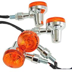 12V ミニ ウィンカー 4個セット バイク 汎用 GS Z2 オレンジ メッキ