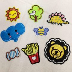 可愛い！ キッズ向け アイロンワッペン 8枚セット ハンドメイド