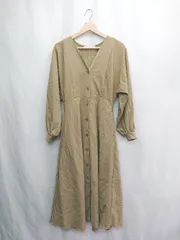 ◇ ⊇ KBF アーバンリサーチ 長袖 膝下丈 ワンピース サイズF ブラウン系 レディース E  【1502180038419】