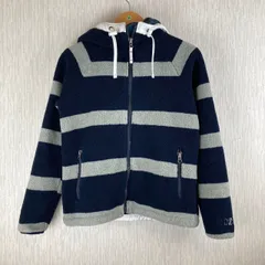 HELLY HANSEN ヘリーハンセン ボアジャケット ボーダー柄 ネイビー グレー レディース WLサイズ 古着 ストリート