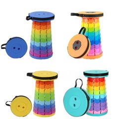 伸縮式折りたたみ椅子 折りたたみポータブルチェア 折りたたみスツール アウトドアチェア  軽量 コンパクト 携帯 持ち運び  釣り イベント バーベキュー BBQ 音楽フェス キャンプ ピクニック 万博 行列待ち 3色　AU217