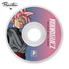 DRAGON BALL ドラゴンボール × PRIMITIVE プリミティブ 53MM RODRIGUEZ SSR GOKU BLACK ROSE WHEEL 101A DURO STANDARD CUT (WHITE) スケートボード/SKATEBOARD