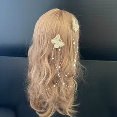 hb3　髪飾り 卒業式 成人式 結婚式 入学式 発表会 蝶　パール　ちょうちょ