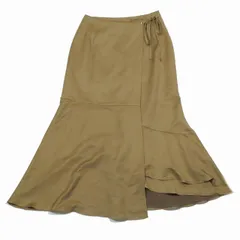 19AW グレースコンチネンタル GRACE CONTINENTAL スエード フリルラップスカート セミマーメイド ロング マキシ丈 38 キャメル/4YBA9 レディース