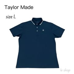 Taylor Made テーラーメイド 半袖ポロシャツ Lサイズ ネイビー 吸汗速乾 ゴルフウェア メンズ 中古