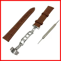 [DauStage] Dバックル 白ステッチ 腕時計 本革 バンド 5色 4サイズ クロコダイル 型押し ベルト バネ棒 & バネ棒はずし 付