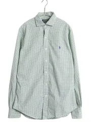 【お得なクーポン配布中!】 ポロ ラルフローレン ギンガム チェック 長袖 シャツ メンズ M / 薄手 コットン スリム フィット ワンポイント マルチカラー 細身 きれいめ