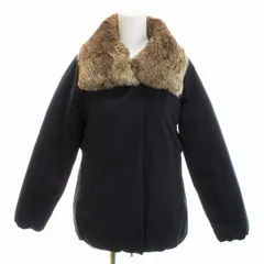 シップス SHIPS Days ダウンジャケット フライト ジップアップ ラビットファー S/M 紺 ネイビー /RKのサムネイル