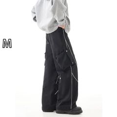 最安値早い者勝ち¨̮⃝】GRANCY ジップデザインカーゴパンツ ブラック M