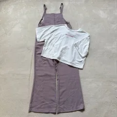 【2点セット】【まとめ売り】WEGO ウィゴー レディース フリーサイズ 半袖 ロゴ Tシャツ サロペットパンツ オーバーオール カジュアル ガーリー ストリート JS JC JK 学生