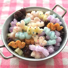 【658】100個 デコパーツ ミニチュア ホイップ ミニサイズ ミックス まとめ売り