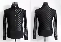 ★社交ダンス★新品★メンズシャツ★ラテン★フリル★黒M 2026年最新】社交ダンス メンズラテンシャツの人気アイテム - メルカリ