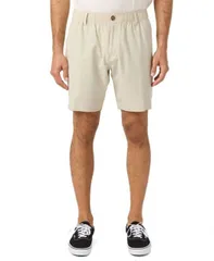 【送料無料】 オニール メンズ ハーフパンツ・ショーツ ボトムス Men's Reserve Light Check Scallop Elastic Waist Shorts Light khaki
