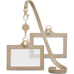 【在庫セール】カードホルダー 横型 定期入れ パスケース ネームホルダー カードケース 社員証 名札入れ 両面 クリア ネックストラップ付 首掛け メンズ レディース プレゼント 通勤 通学 ギフト包装