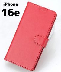 【iPhone16e】赤 レッド iPhone ケース 手帳型 カード収納