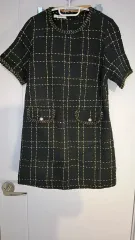 チェック ツイード ワンピース