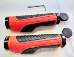 ROCKBROS（ロックブロス) 自転車グリップ ハンドルグリップ  ソフトラバー レッド