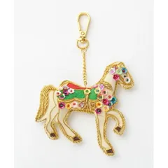 東京かんかん ザリ刺繍キーホルダー ホワイトホース M21-1213