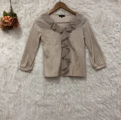 ★ROPE ロペ★ フリル 七分袖 トップス【M】カットソー 上品ベージュ