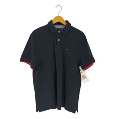 トミーヒルフィガー TOMMY HILFIGER ロゴ刺繍 コットン 鹿の子 ポロシャツ メンズ import：XL 